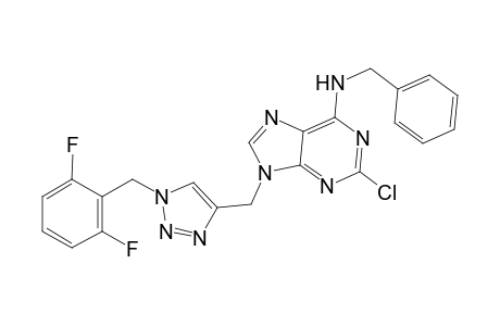 2-Chloro-6-benzylamino-9-[1-(2,6-difluorobenzyl)-1H-1,2,3-triazol-4-yl-methyl]purine