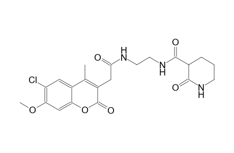3-piperidinecarboxamide, N-[2-[[2-(6-chloro-7-methoxy-4-methyl-2-oxo-2H-1-benzopyran-3-yl)acetyl]amino]ethyl]-2-oxo-