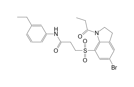 propanamide, 3-[[5-bromo-2,3-dihydro-1-(1-oxopropyl)-1H-indol-7-yl]sulfonyl]-N-(3-ethylphenyl)-