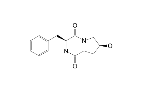 3-BENZYL-7-HYDROXYHEXAHYDROPYRROLO-(1,2-A)-PYRAZINE-1,4-DIONE