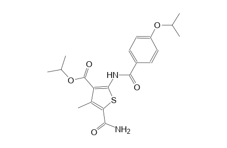 isopropyl 5-(aminocarbonyl)-2-[(4-isopropoxybenzoyl)amino]-4-methyl-3-thiophenecarboxylate