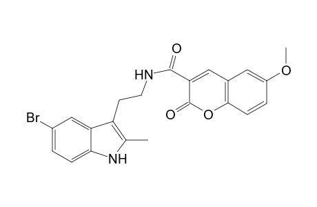 N-[2-(5-bromanyl-2-methyl-1H-indol-3-yl)ethyl]-6-methoxy-2-oxidanylidene-chromene-3-carboxamide
