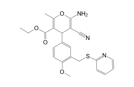 ethyl 6-amino-5-cyano-4-{4-methoxy-3-[(2-pyridinylsulfanyl)methyl]phenyl}-2-methyl-4H-pyran-3-carboxylate