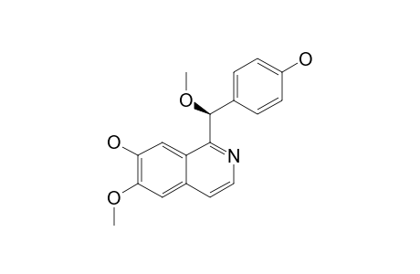 ANNOCHERINE-B;1(S)-METHOXY-PARA-HYDROXYBENZYL-6-METHOXY-7-HYDROXYISOQUINOLINE