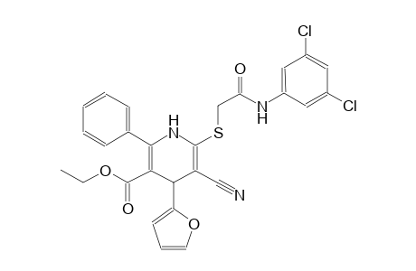 ethyl 5-cyano-6-{[2-(3,5-dichloroanilino)-2-oxoethyl]sulfanyl}-4-(2-furyl)-2-phenyl-1,4-dihydro-3-pyridinecarboxylate