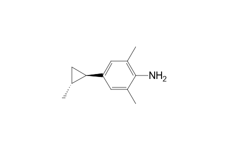 Benzenamine, 2,6-dimethyl-4-(2-methylcyclopropyl)-, trans-