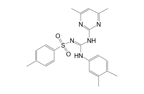 N-{(E)-(3,4-dimethylanilino)[(4,6-dimethyl-2-pyrimidinyl)amino]methylidene}-4-methylbenzenesulfonamide