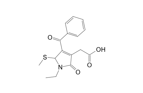 4-Benzoyl-1-ethyl-5-methylthio-2-oxo-3-pyrrolin-3-acetic acid