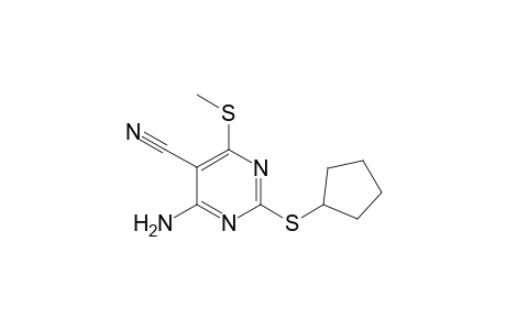 4-Amino-5-cyano-2-cyclopentylthio-6-methylthiopyrimidine