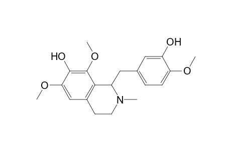 1-(3-hydroxy-4-methoxy-benzyl)-6,8-dimethoxy-2-methyl-3,4-dihydro-1H-isoquinolin-7-ol