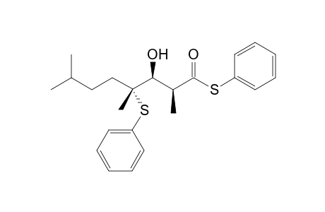 anti,syn and syn,syn-(2SR,3RS,4SR)/2SR,3RS,4RS)-S-Phenyl 3-hydroxy-2,4,7-trimethyl-4-phenylsulfanyloctanethioate