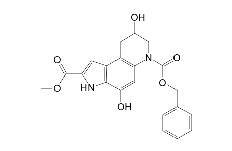 Methyl (+-)- 6-(Benzyloxycarbonyl)-3,7,8,9-tetraahydro-4,8-dihydroxy-6H-pyrrolo[3,2-f]quinoline-2-carboxylate