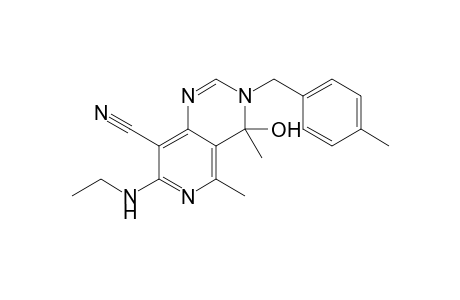 3-(4-methylbenzyl)-4,5-dimethyl-4-hydroxy-7-ethylamino-3,4-dihydropyrido[4,3-d]pyrimidine-8-nitrile
