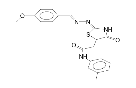 2-(4-methoxybenzylidenehydrazono)-5-(3-methylphenylcarbamoylmethyl)-1,3-thiazolidin-4-one