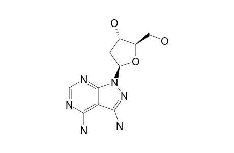 3,4-DIAMINO-1-(2-DEOXY-BETA-D-ERYTHRO-PENTOFURANOSYL)-1-H-PYRAZOLO-[3.4-D]-PYRIMIDINE