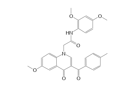 1-quinolineacetamide, N-(2,4-dimethoxyphenyl)-1,4-dihydro-6-methoxy-3-(4-methylbenzoyl)-4-oxo-