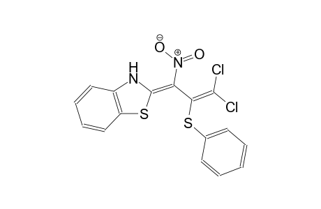 (2E)-2-[3,3-dichloro-1-nitro-2-(phenylsulfanyl)-2-propenylidene]-2,3-dihydro-1,3-benzothiazole