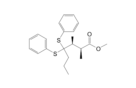 Methyl (2RS,3RS)-2,3-Dimethyl-4,4-bis(phenylthio)heptanoate