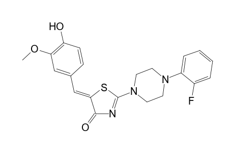 (5Z)-2-[4-(2-fluorophenyl)-1-piperazinyl]-5-(4-hydroxy-3-methoxybenzylidene)-1,3-thiazol-4(5H)-one