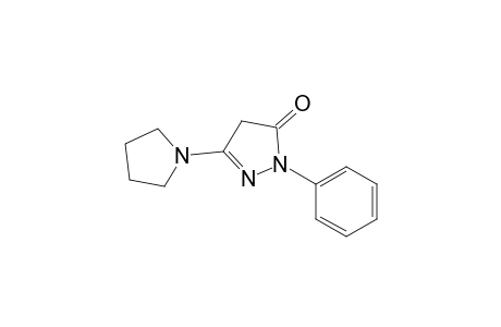 3H-pyrazol-3-one, 2,4-dihydro-2-phenyl-5-(1-pyrrolidinyl)-