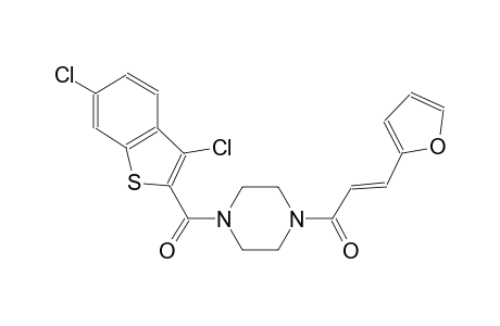 1-[(3,6-dichloro-1-benzothien-2-yl)carbonyl]-4-[(2E)-3-(2-furyl)-2-propenoyl]piperazine