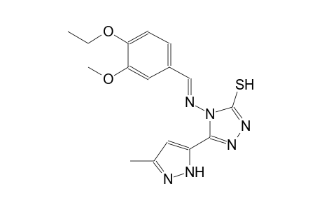 4-{[(E)-(4-ethoxy-3-methoxyphenyl)methylidene]amino}-5-(3-methyl-1H-pyrazol-5-yl)-4H-1,2,4-triazole-3-thiol