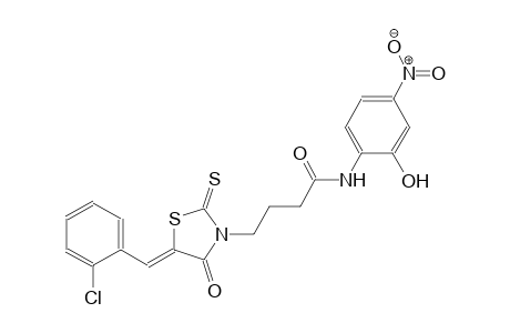 4-[(5Z)-5-(2-chlorobenzylidene)-4-oxo-2-thioxo-1,3-thiazolidin-3-yl]-N-(2-hydroxy-4-nitrophenyl)butanamide