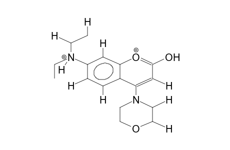 4-MORPHOLINO-7-DIETHYLAMINOCOUMARIN, DIPROTONATED
