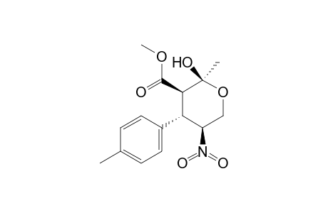 Methyl (2S,3R,4S,5S)-2-Hydroxy-2-methyl-5-nitro-4-(p-tolyl)tetrahydro-2H-pyran-3-carboxylate