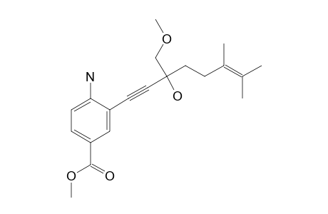 4-amino-3-[3-hydroxy-3-(methoxymethyl)-6,7-dimethyl-oct-6-en-1-ynyl]benzoic acid methyl ester