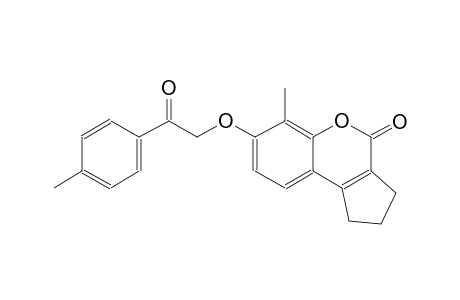 cyclopenta[c][1]benzopyran-4(1H)-one, 2,3-dihydro-6-methyl-7-[2-(4-methylphenyl)-2-oxoethoxy]-