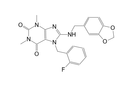 1H-purine-2,6-dione, 8-[(1,3-benzodioxol-5-ylmethyl)amino]-7-[(2-fluorophenyl)methyl]-3,7-dihydro-1,3-dimethyl-