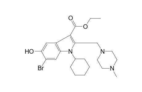 6-Bromo-1-cyclohexyl-5-hydroxy-2-[(4-methyl-1-piperazinyl)methyl]-3-indolecarboxylic acid ethyl ester