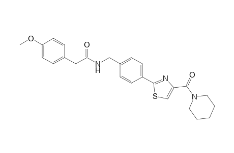 2-(4-Methoxyphenyl)-N-(4-(4-(piperidine-1-carbonyl)thiazol-2-yl)benzyl)acetamide