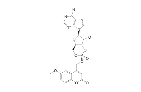 4-[[(1S,3S,6R,8R,9R)-8-(6-aminopurin-9-yl)-9-hydroxy-3-keto-2,4,7-trioxa-3$l^{5}-phosphabicyclo[4.3.0]nonan-3-yl]oxymethyl]-6-methoxy-coumarin