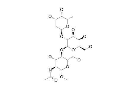 METHYL-2-ACETAMIDO-2-DEOXY-4-O-[2-O-(2,6-DIDEOXY-ALPHA-L-LYXO-HEXOPYRANOSYL)-BETA-D-GALACTOPYRANOSYL]-BETA-D-GLUCOPYRANOSIDE