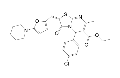 ethyl (2E)-5-(4-chlorophenyl)-7-methyl-3-oxo-2-{[5-(1-piperidinyl)-2-furyl]methylene}-2,3-dihydro-5H-[1,3]thiazolo[3,2-a]pyrimidine-6-carboxylate