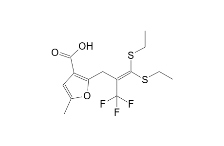 2-(3',3'-Bis(ethylsulfanyl)-2'-trifluoromethylallyl)-5-methyl-3-furoic acid