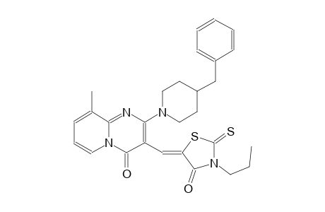 2-(4-benzyl-1-piperidinyl)-9-methyl-3-[(Z)-(4-oxo-3-propyl-2-thioxo-1,3-thiazolidin-5-ylidene)methyl]-4H-pyrido[1,2-a]pyrimidin-4-one