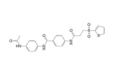 N-[4-(acetylamino)phenyl]-4-{[3-(2-thienylsulfonyl)propanoyl]amino}benzamide