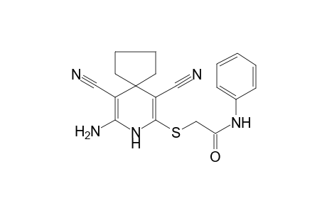 2-[(7-amino-6,10-dicyano-8-azaspiro[4.5]deca-6,9-dien-9-yl)sulfanyl]-N-phenyl-acetamide