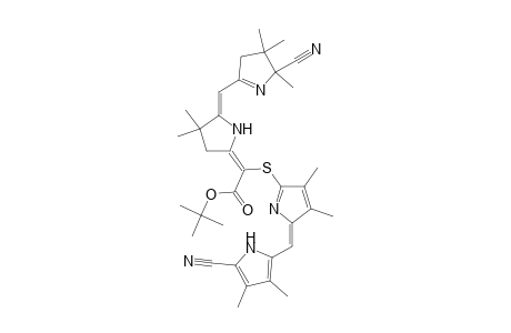 [5-(5-Cyano-3,4-dimethyl-1H-pyrrol-2-ylmethylene)-3,4-dimethyl-5H-pyrrol-2-ylthio][5-(5-cyano-4,4,5-trimethyl-4,5-dihydro-3H-pyrrol-2-ylmethylene)-4,4-dimethyl-pyrrolidene]acetic acid, tert.-butyl ester