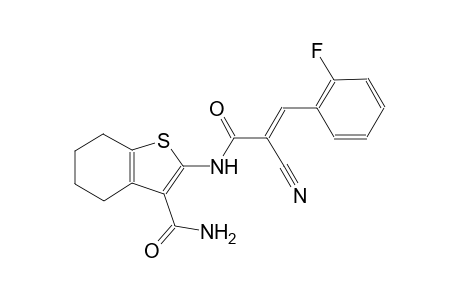 2-{[(2E)-2-cyano-3-(2-fluorophenyl)-2-propenoyl]amino}-4,5,6,7-tetrahydro-1-benzothiophene-3-carboxamide