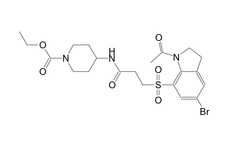 1-piperidinecarboxylic acid, 4-[[3-[(1-acetyl-5-bromo-2,3-dihydro-1H-indol-7-yl)sulfonyl]-1-oxopropyl]amino]-, ethyl ester