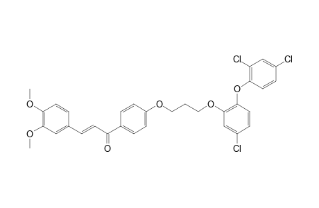 (2E)-1-[4-[3-[5-CHLORO-2-(2,4-DICHLOROPHENOXY)-PHENOXY]-PROPOXY]-PHENYL]-3-(3,4-DIMETHOXYPHENYL)-PROP-2-EN-1-ONE