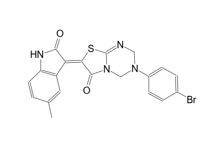 (7Z)-3-(4-bromophenyl)-7-(5-methyl-2-oxo-1,2-dihydro-3H-indol-3-ylidene)-3,4-dihydro-2H-[1,3]thiazolo[3,2-a][1,3,5]triazin-6(7H)-one