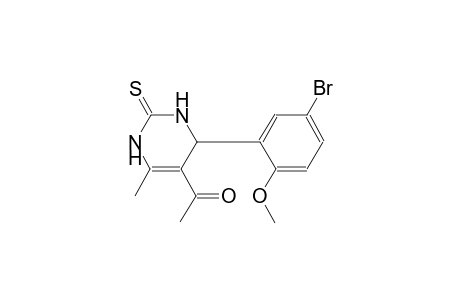 1-[4-(5-bromo-2-methoxyphenyl)-6-methyl-2-thioxo-1,2,3,4-tetrahydro-5-pyrimidinyl]ethanone