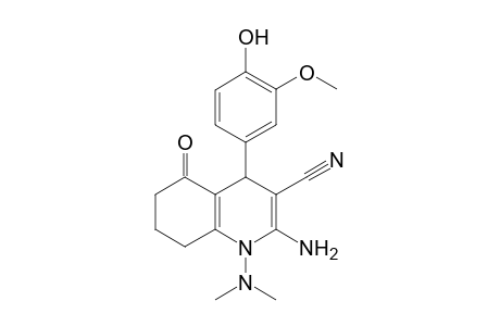 2-Amino-1-(dimethylamino)-4-(4-hydroxy-3-methoxy-phenyl)-5-keto-4,6,7,8-tetrahydroquinoline-3-carbonitrile