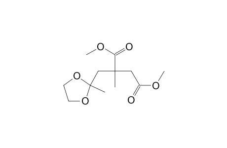 Butanedioic acid, 2-methyl-2-[(2-methyl-1,3-dioxolan-2-yl)methyl]-, dimethyl ester, (.+-.)-