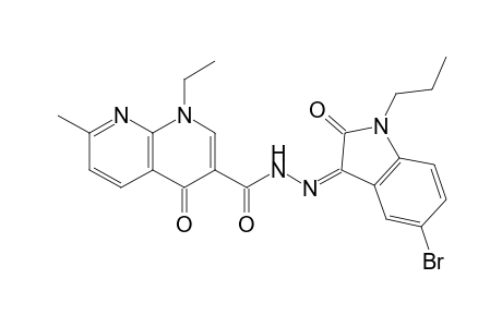 N'-(5-bromo-2-oxo-1-propylindolin-3-ylidene)-1-ethyl-1,4-dihydro-7-methyl-4-oxo-1,8-naphthyridine-3-carbohydrazide